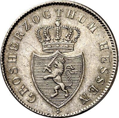 Аверс монеты - 6 крейцеров 1841 года - цена серебряной монеты - Гессен-Дармштадт, Людвиг II