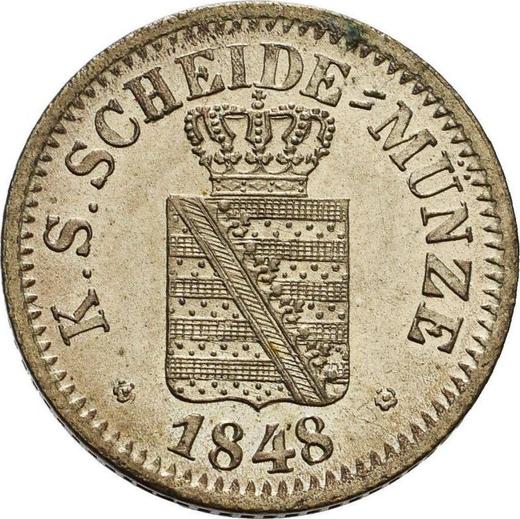 Anverso 1 nuevo grosz 1848 F - valor de la moneda de plata - Sajonia, Federico Augusto II