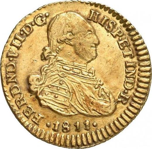Аверс монеты - 1 эскудо 1811 года NR JJ - цена золотой монеты - Колумбия, Фердинанд VII