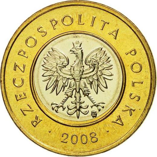 Аверс монеты - 2 злотых 2008 года MW - цена  монеты - Польша, III Республика после деноминации