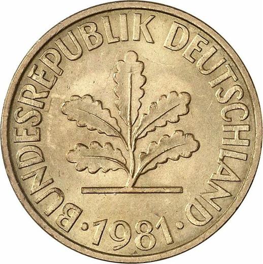 Rewers monety - 10 fenigów 1981 D - cena  monety - Niemcy, RFN