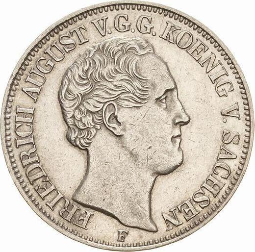 Аверс монеты - Талер 1849 года F - цена серебряной монеты - Саксония-Альбертина, Фридрих Август II