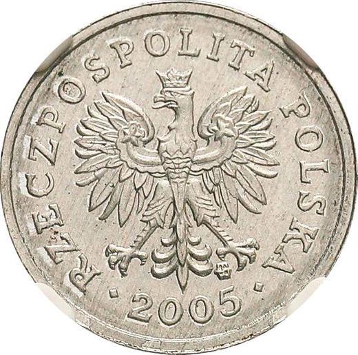 Аверс монеты - Пробные 10 грошей 2005 года Алюминий - цена  монеты - Польша, III Республика после деноминации