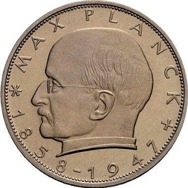 Awers monety - 2 marki 1965 F "Max Planck" - cena  monety - Niemcy, RFN