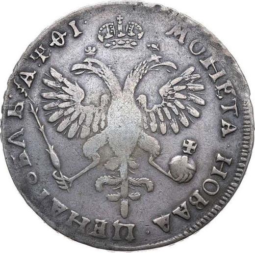 Reverso 1 rublo ҂АΨѲI (1719) OK "Retrato en arnés" No hay nada en el pecho - valor de la moneda de plata - Rusia, Pedro I