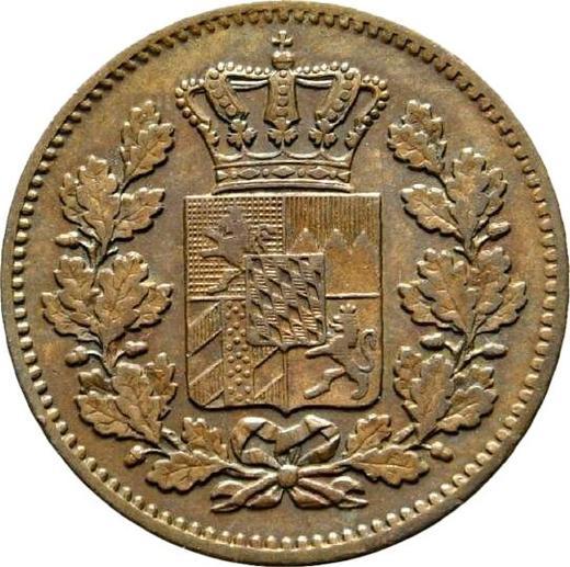 Аверс монеты - 2 пфеннига 1863 года - цена  монеты - Бавария, Максимилиан II