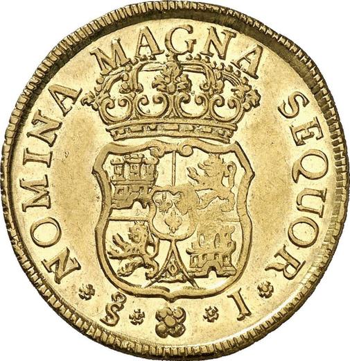 Reverso 4 escudos 1752 So J - valor de la moneda de oro - Chile, Fernando VI