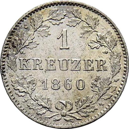Rewers monety - 1 krajcar 1860 - cena srebrnej monety - Wirtembergia, Wilhelm I