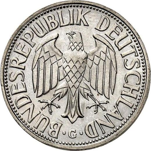 Reverso 1 marco 1957 G - valor de la moneda  - Alemania, RFA