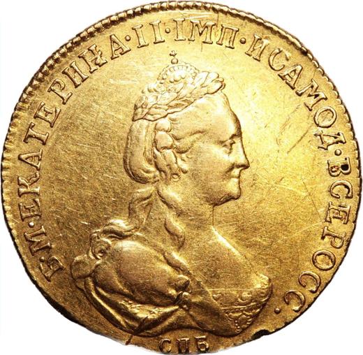 Awers monety - 5 rubli 1777 СПБ - cena złotej monety - Rosja, Katarzyna II