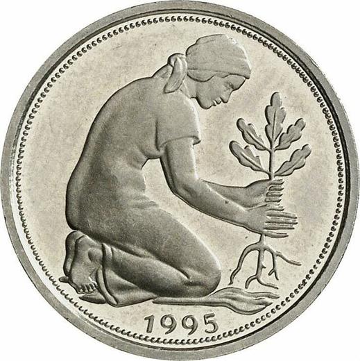 Реверс монеты - 50 пфеннигов 1995 года J - цена  монеты - Германия, ФРГ