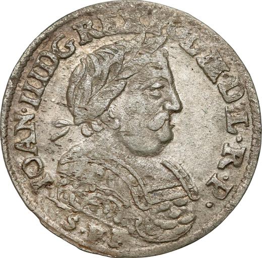 Anverso Szostak (6 groszy) 1684 SVP - valor de la moneda de plata - Polonia, Juan III Sobieski