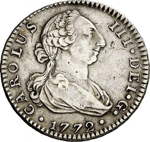 Аверс монеты - 1 реал 1772 года M PJ - цена серебряной монеты - Испания, Карл III