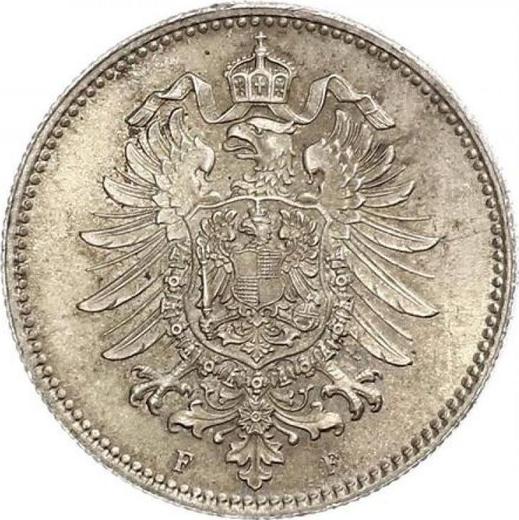 Rewers monety - 1 marka 1881 F "Typ 1873-1887" - cena srebrnej monety - Niemcy, Cesarstwo Niemieckie