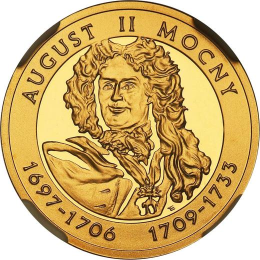 Reverso 100 eslotis 2005 MW ET "Augusto II el Fuerte" - valor de la moneda de oro - Polonia, República moderna