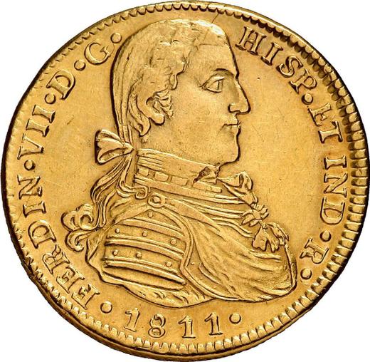 Аверс монеты - 4 эскудо 1811 года Mo HJ - цена золотой монеты - Мексика, Фердинанд VII