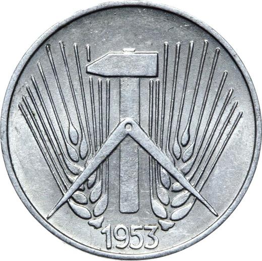 Реверс монеты - 1 пфенниг 1953 года E - цена  монеты - Германия, ГДР