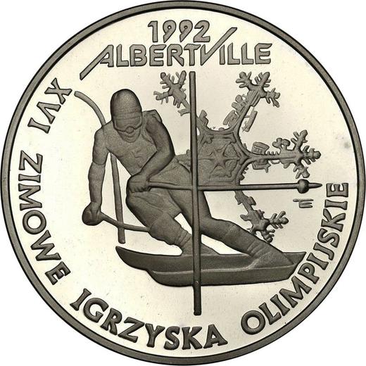 Reverso 200000 eslotis 1991 MW "Juegos de la XVI Olimpiada de Albertville 1992" - valor de la moneda de plata - Polonia, República moderna