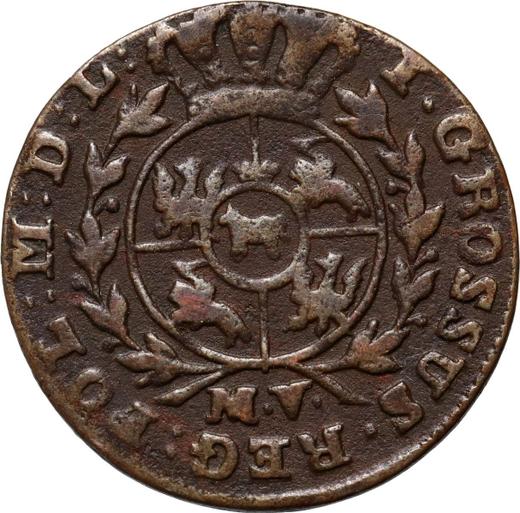 Reverso 1 grosz 1791 MV - valor de la moneda  - Polonia, Estanislao II Poniatowski
