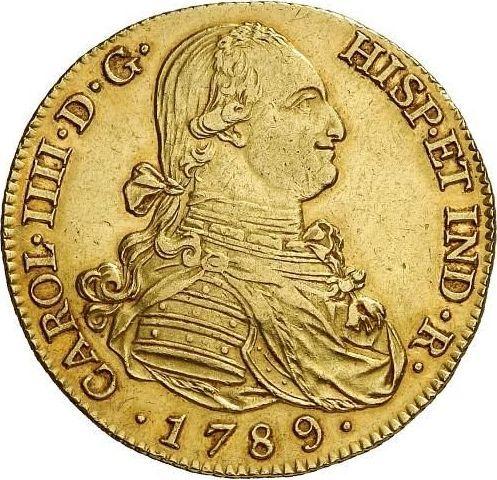 Anverso 8 escudos 1789 M MF - valor de la moneda de oro - España, Carlos IV
