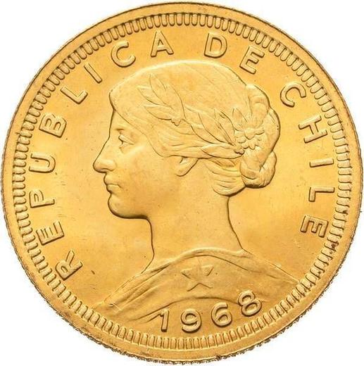 Аверс монеты - 100 песо 1968 года So - цена золотой монеты - Чили, Республика
