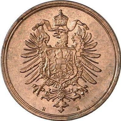 Реверс монеты - 1 пфенниг 1875 года H "Тип 1873-1889" - цена  монеты - Германия, Германская Империя