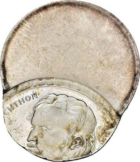Аверс монеты - 10 марок 1997 года "Меланхтон" Смещение штемпеля - цена серебряной монеты - Германия, ФРГ
