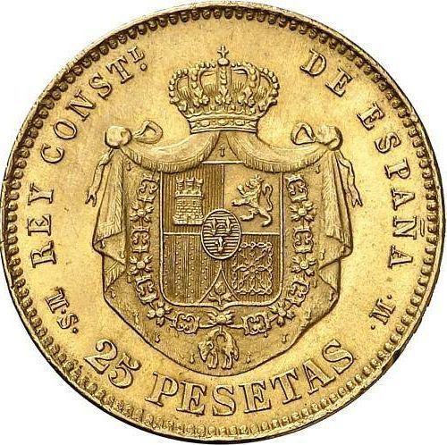 Rewers monety - 25 pesetas 1881 MSM "Typ 1876-1881" - cena złotej monety - Hiszpania, Alfons XII