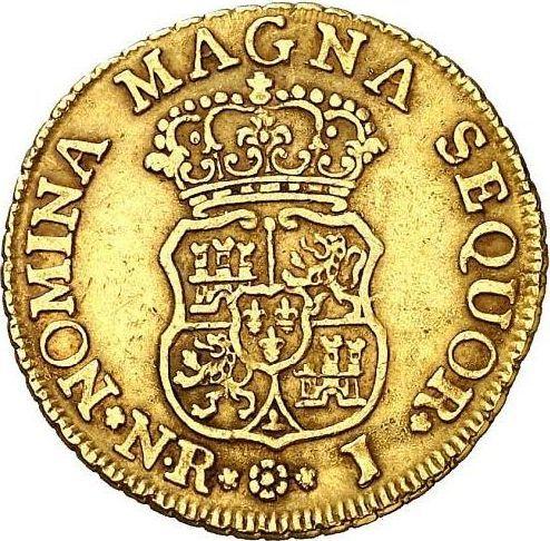 Reverso 2 escudos 1757 NR J - valor de la moneda de oro - Colombia, Fernando VI
