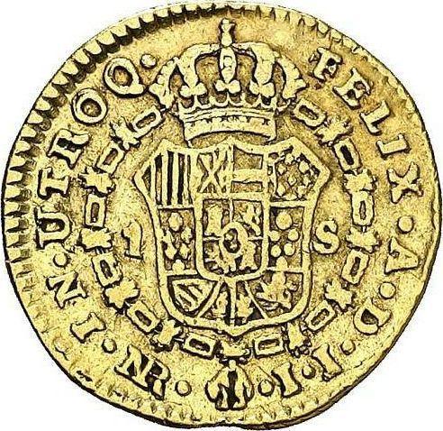 Reverso 1 escudo 1807 NR JJ - valor de la moneda de oro - Colombia, Carlos IV