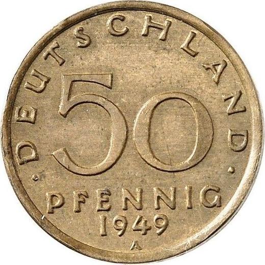 Аверс монеты - Пробные 50 пфеннигов 1949 года A Маленький ноль - цена  монеты - Германия, ГДР