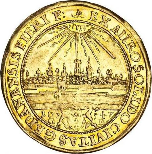 Rewers monety - Donatywa Dwudukat 1647 GR "Gdańsk" - cena złotej monety - Polska, Władysław IV