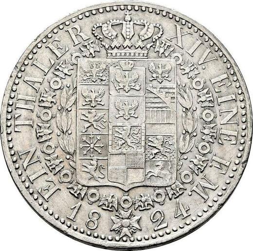 Reverso Tálero 1824 D - valor de la moneda de plata - Prusia, Federico Guillermo III