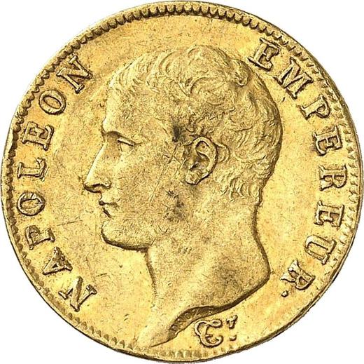 Obverse 20 Francs 1806 W "Type 1806-1807" Lille - France, Napoleon I
