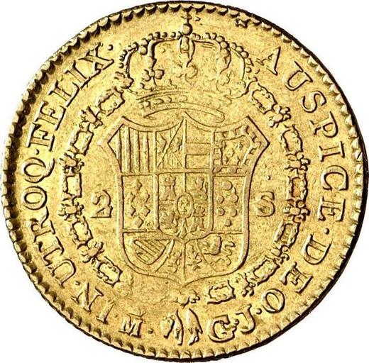 Reverse 2 Escudos 1815 M GJ - Gold Coin Value - Spain, Ferdinand VII
