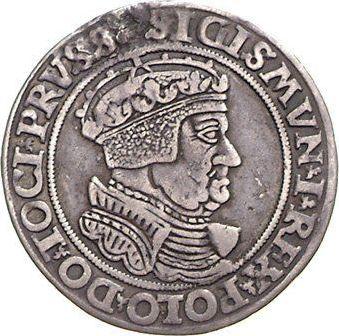 Аверс монеты - Шестак (6 грошей) 1535 года TI "Торунь" - цена серебряной монеты - Польша, Сигизмунд I Старый