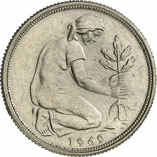 Rewers monety - 50 fenigów 1969 G - cena  monety - Niemcy, RFN