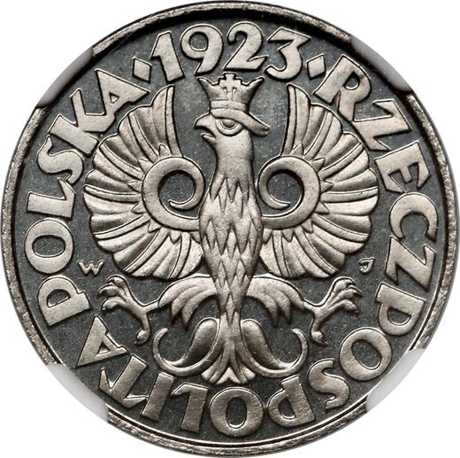 Аверс монеты - Пробные 50 грошей 1923 года WJ Никель PROOF - цена  монеты - Польша, II Республика