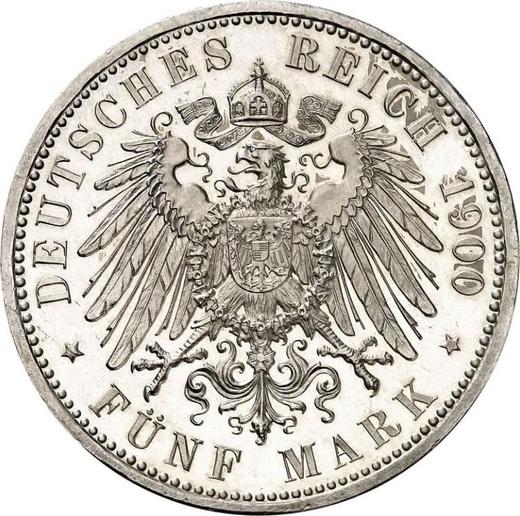 Reverso 5 marcos 1900 A "Prusia" - valor de la moneda de plata - Alemania, Imperio alemán