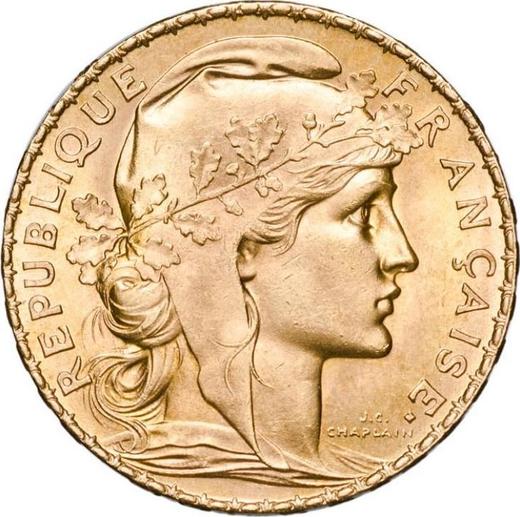 Аверс монеты - 20 франков 1914 года "Тип 1907-1914" Париж - цена золотой монеты - Франция, Третья республика