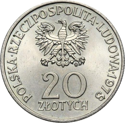Obverse 20 Zlotych 1978 MW "First Polish Cosmonaut - Hermaszewski" Copper-Nickel -  Coin Value - Poland, Peoples Republic