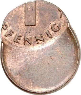 Anverso 1 Pfennig 1948-1949 "Bank deutscher Länder" Desplazamiento del sello - valor de la moneda  - Alemania, RFA