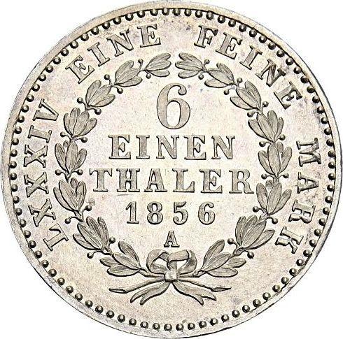 Reverso 1/6 tálero 1856 A - valor de la moneda de plata - Anhalt-Bernburg, Alejandro Carlos