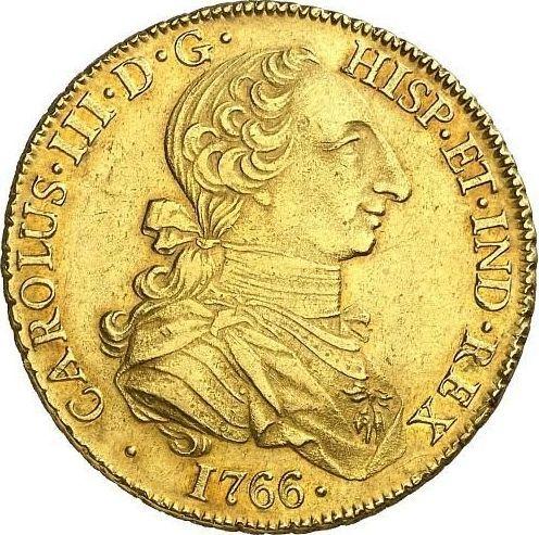 Anverso 8 escudos 1766 Mo MF - valor de la moneda de oro - México, Carlos III