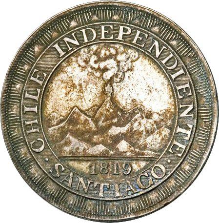 Аверс монеты - Пробный 1 песо 1819 года - цена серебряной монеты - Чили, Республика