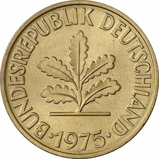 Реверс монеты - 10 пфеннигов 1975 года F - цена  монеты - Германия, ФРГ