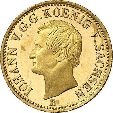 Аверс монеты - 1/2 кроны 1862 года B - цена золотой монеты - Саксония-Альбертина, Иоганн