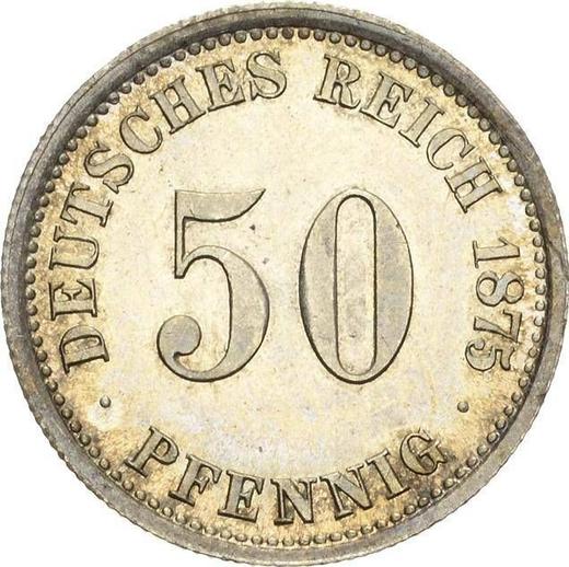 Аверс монеты - 50 пфеннигов 1875 года D "Тип 1875-1877" - цена серебряной монеты - Германия, Германская Империя