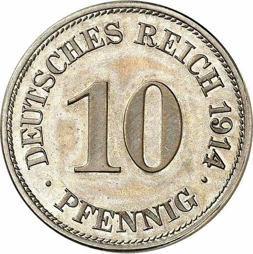 Аверс монеты - 10 пфеннигов 1914 года E "Тип 1890-1916" - цена  монеты - Германия, Германская Империя