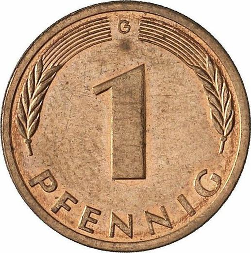 Аверс монеты - 1 пфенниг 1990 года G - цена  монеты - Германия, ФРГ